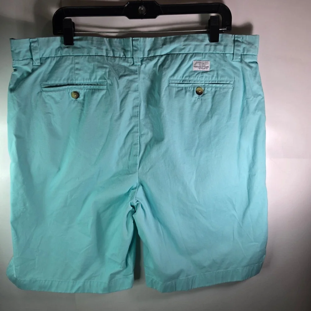 Vineyard Vines Mens Shorts 38 Aqua Mint Green Flat Front Chino 8 Inch Inseam